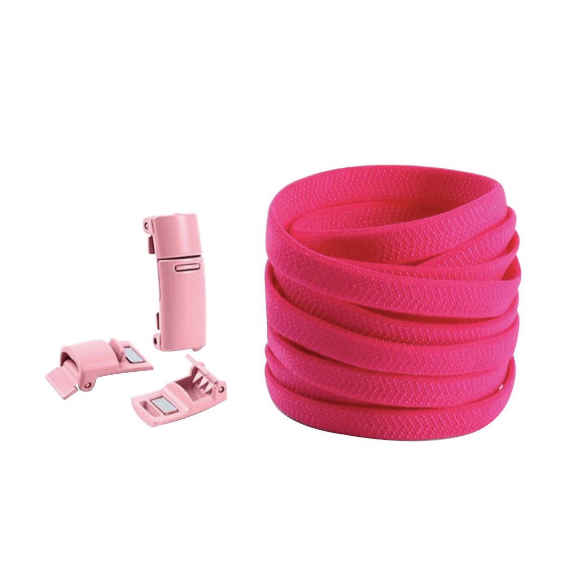 Magenta No Tie Elastic Shoelaces with Magnetic Locks
