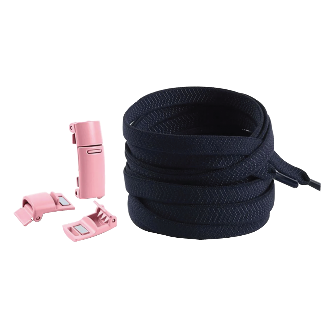 Midnight Blue No Tie Elastic Shoelaces with Magnetic Locks