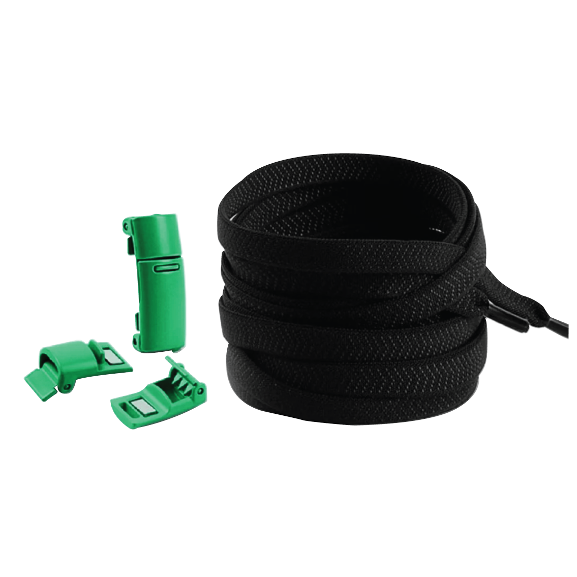 Raven Black No Tie Elastic Shoelaces with Magnetic Locks
