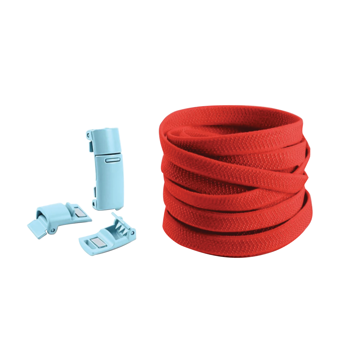Cherry Red No Tie Elastic Shoelaces with Magnetic Locks
