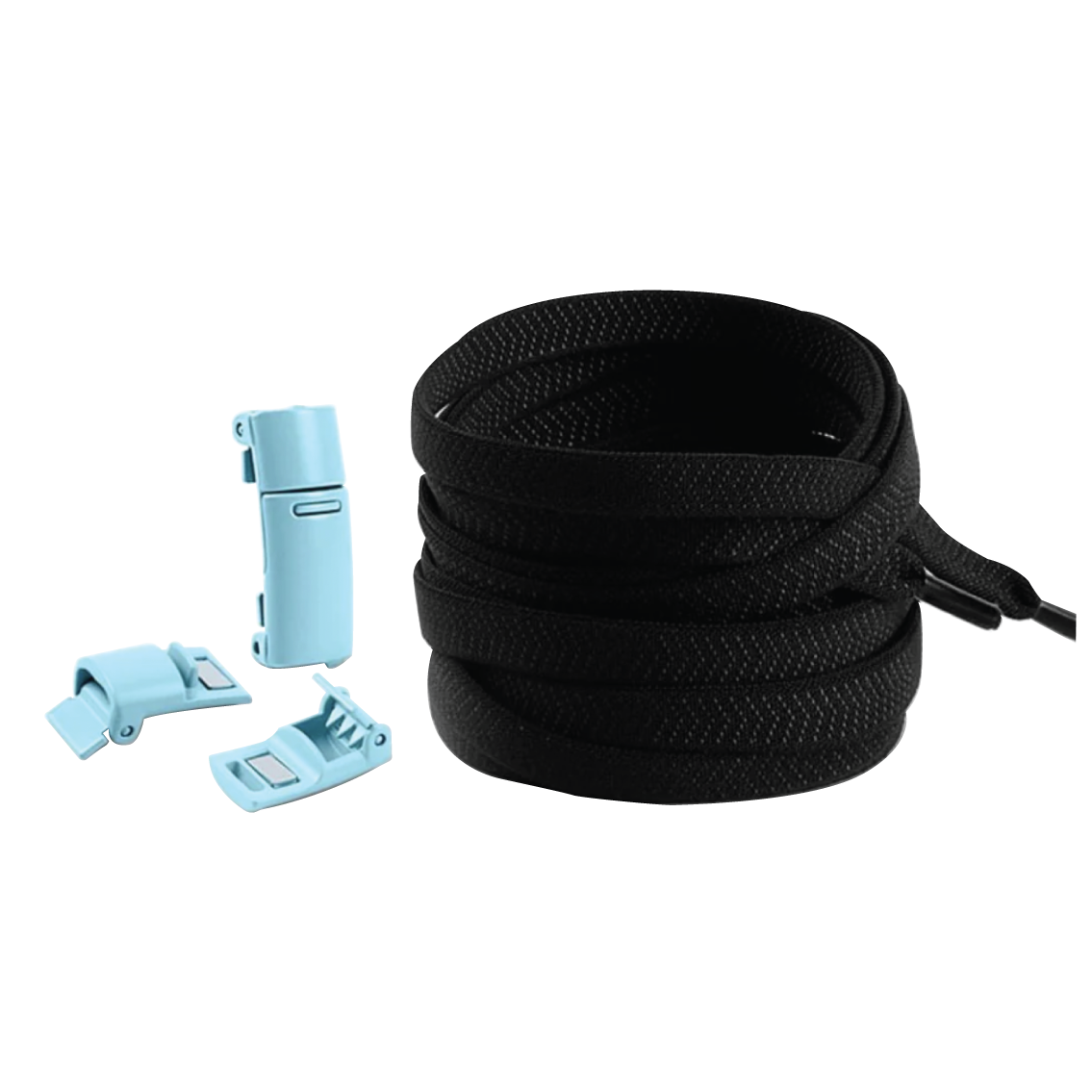 Raven Black No Tie Elastic Shoelaces with Magnetic Locks
