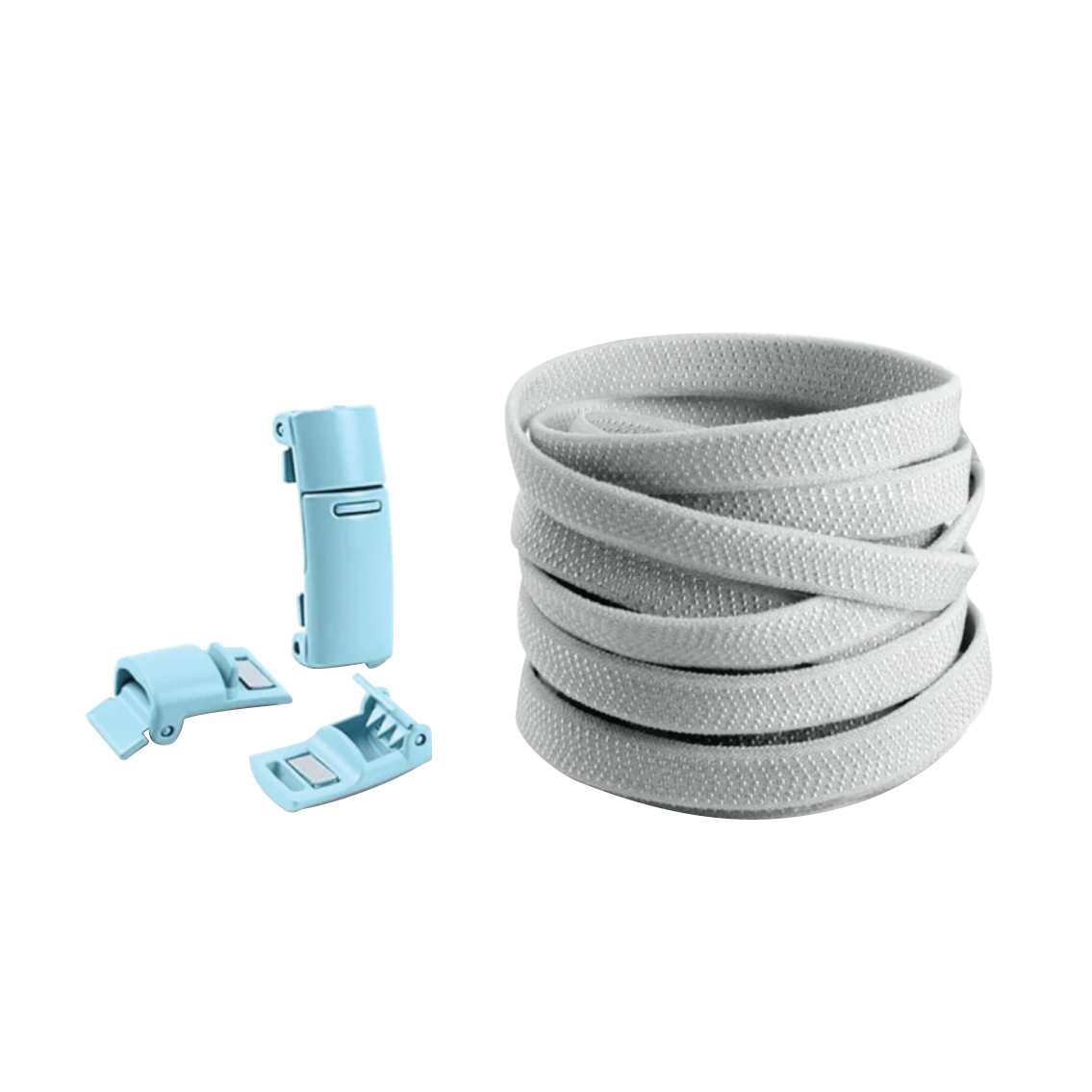 Cloud Gray No Tie Elastic Shoelaces with Magnetic Locks