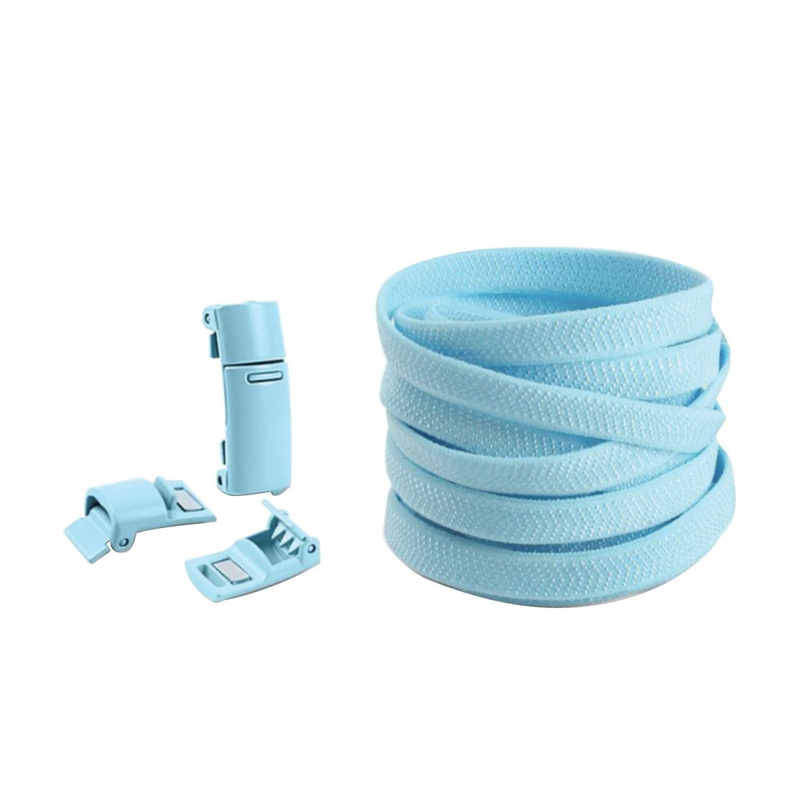 Sky Blue No Tie Elastic Shoelaces with Magnetic Locks