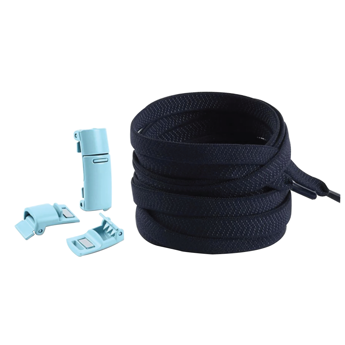Midnight Blue No Tie Elastic Shoelaces with Magnetic Locks