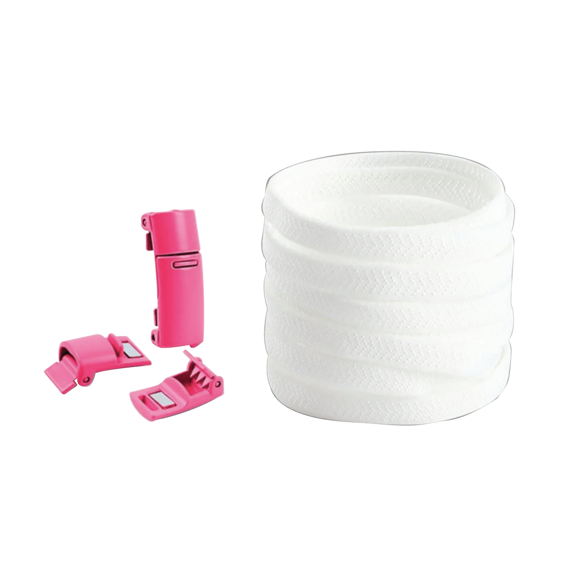 Ice White No Tie Elastic Shoelaces with Magnetic Locks