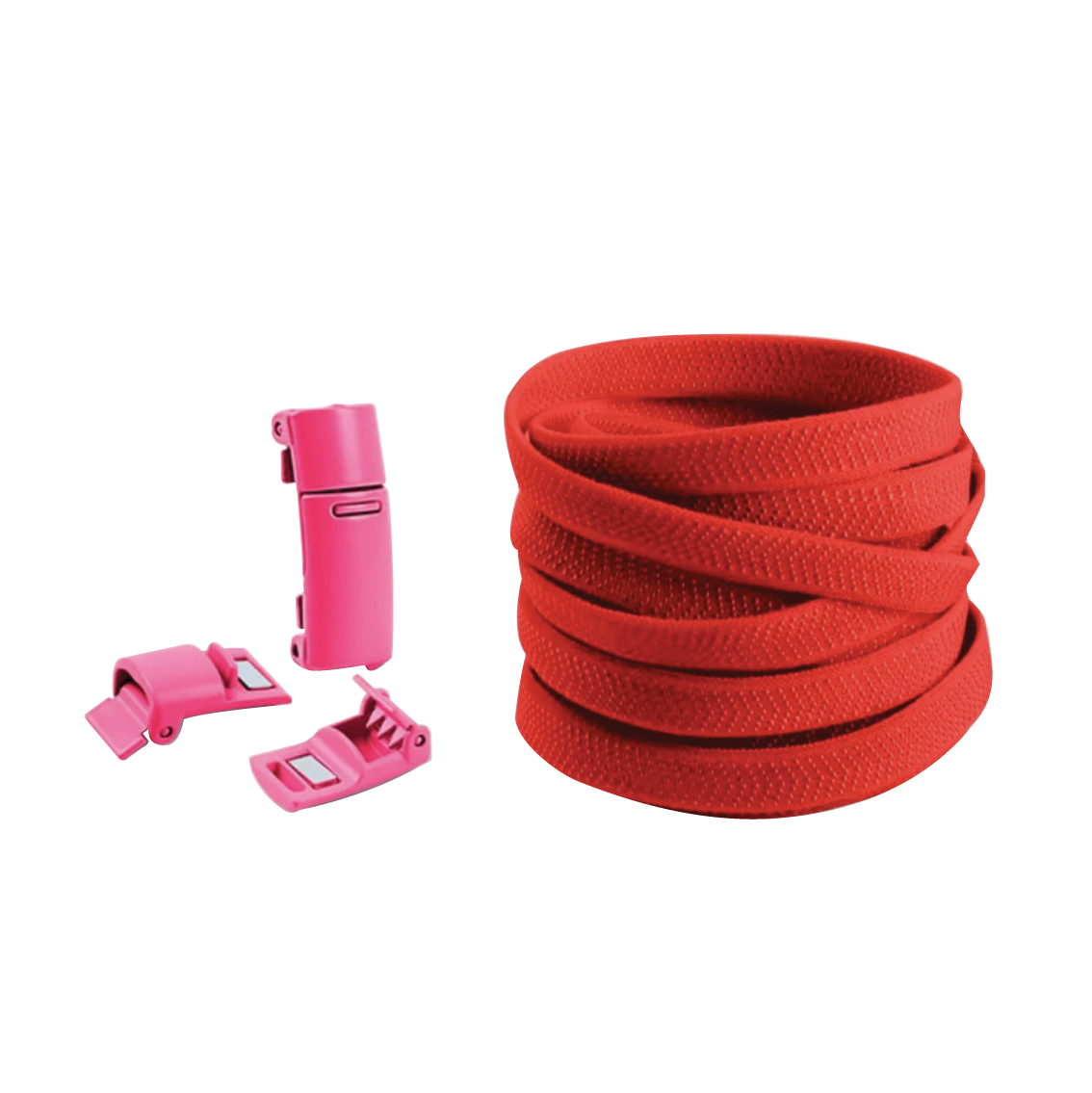 Cherry Red No Tie Elastic Shoelaces with Magnetic Locks