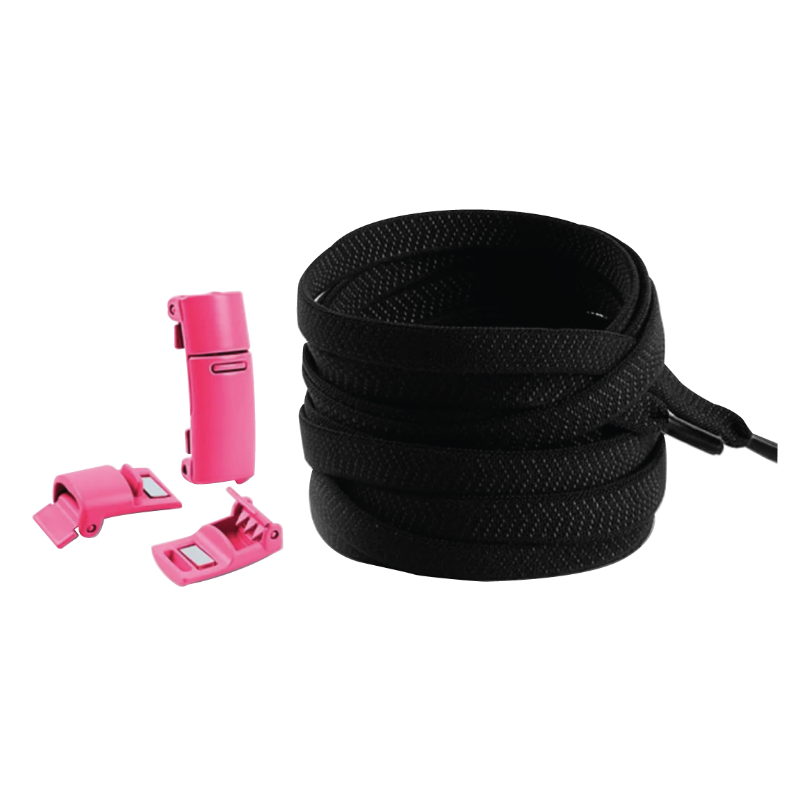 Raven Black No Tie Elastic Shoelaces with Magnetic Locks
