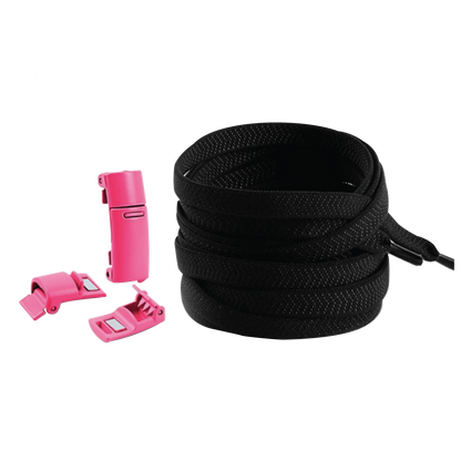 Raven Black No Tie Elastic Shoelaces with Magnetic Locks