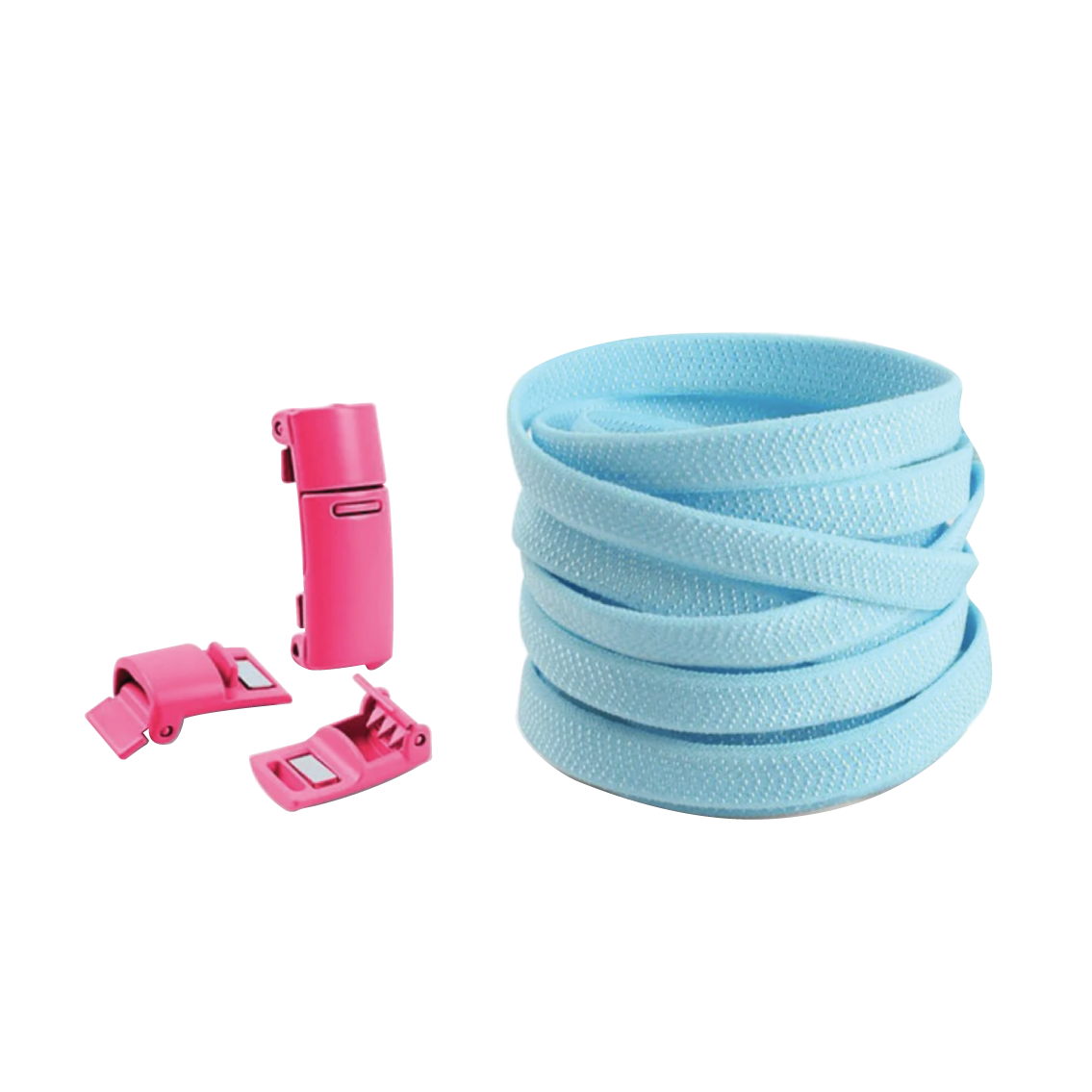 Sky Blue No Tie Elastic Shoelaces with Magnetic Locks