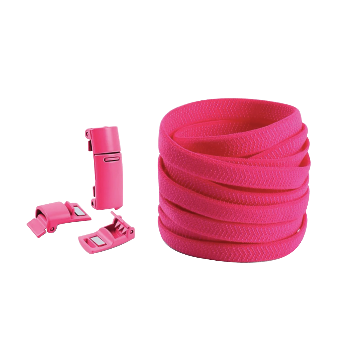 Magenta No Tie Elastic Shoelaces with Magnetic Locks