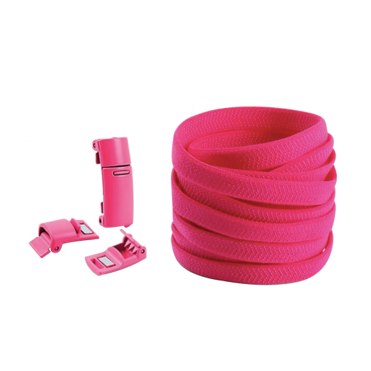 Magenta No Tie Elastic Shoelaces with Magnetic Locks