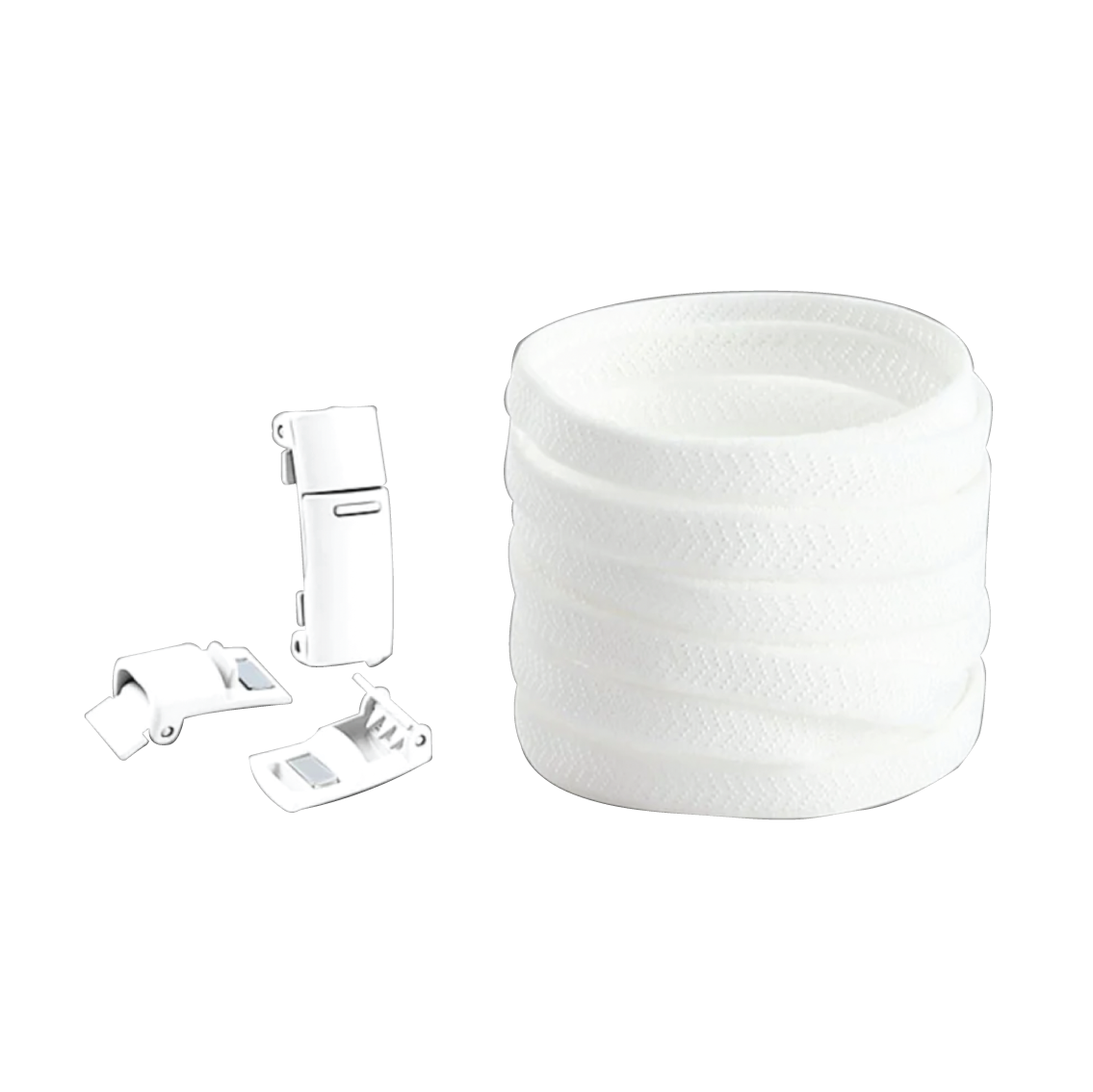 Ice White No Tie Elastic Shoelaces with Magnetic Locks
