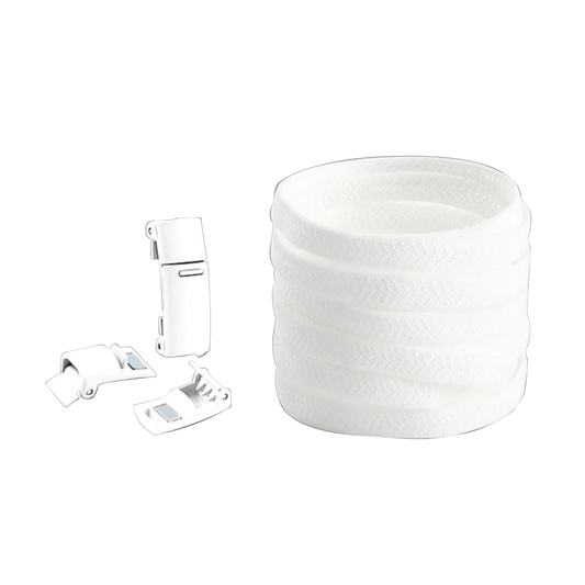 Ice White No Tie Elastic Shoelaces with Magnetic Locks