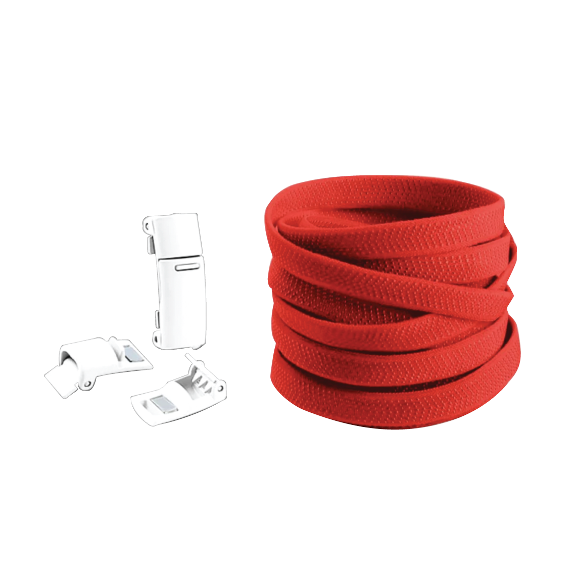 Cherry Red No Tie Elastic Shoelaces with Magnetic Locks