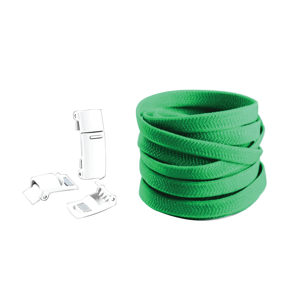 Lime Green No Tie Elastic Shoelaces with Magnetic Locks
