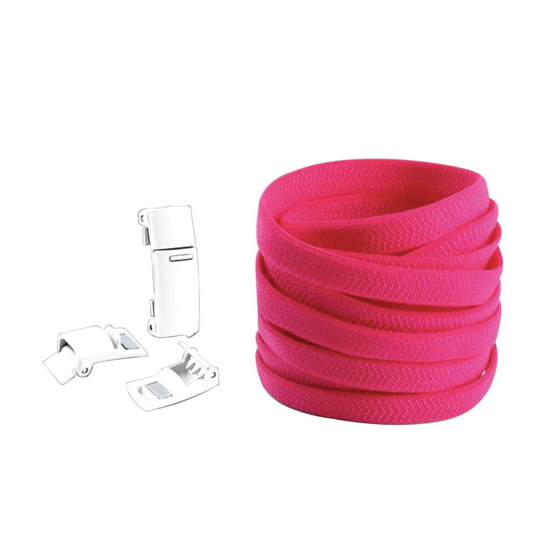 Magenta No Tie Elastic Shoelaces with Magnetic Locks