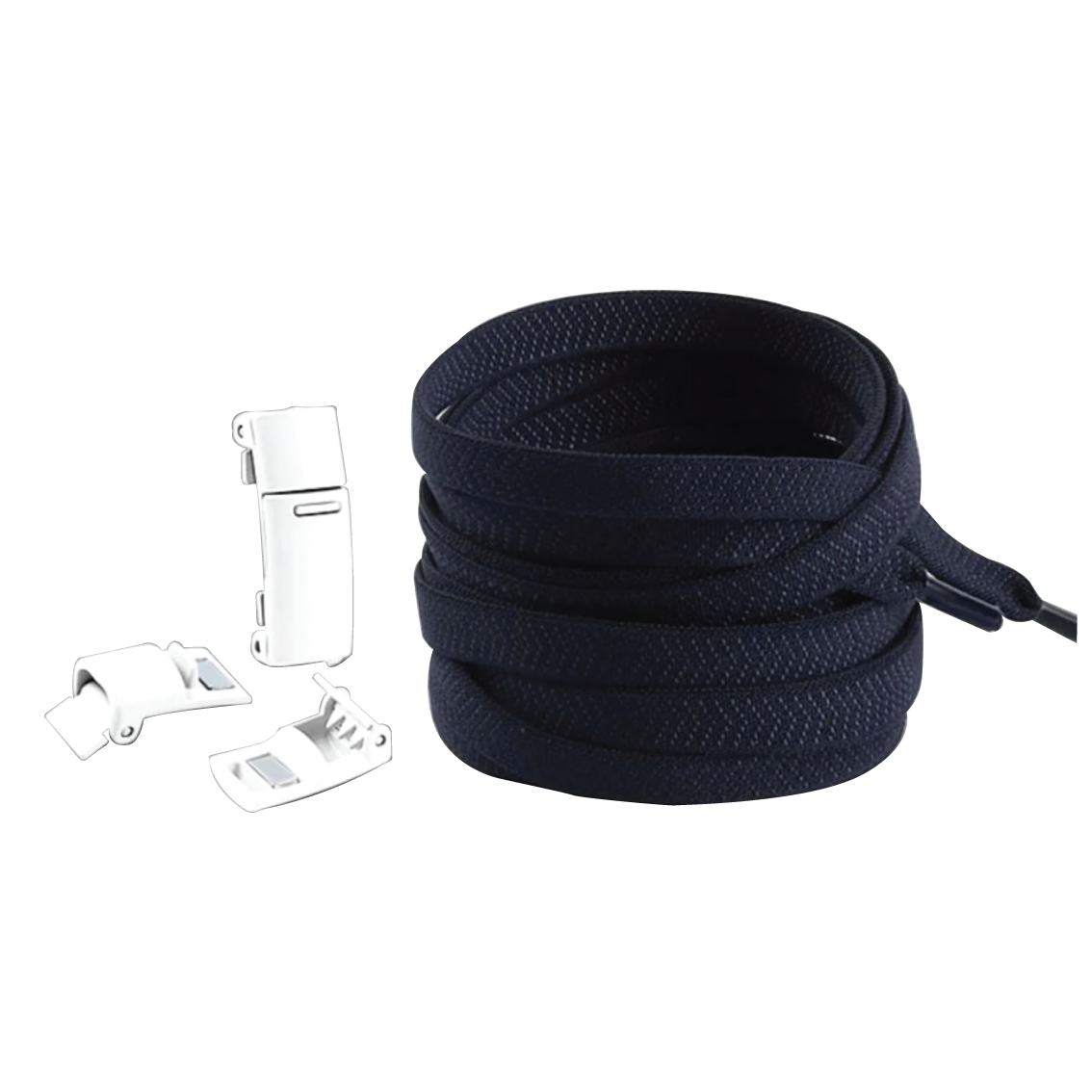 Midnight Blue No Tie Elastic Shoelaces with Magnetic Locks